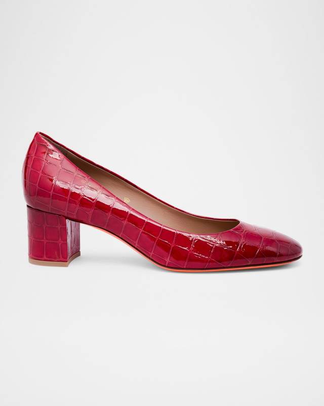 Fight Croc-Embossed Leather Pumps
